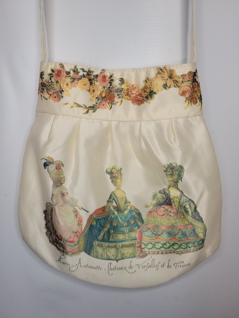 Marie Antoinette Chateau Versailles Print Satin Shoulder Bag